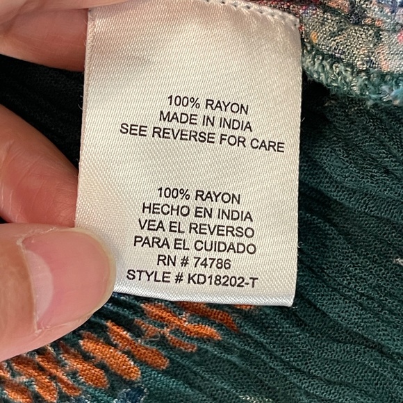 Patrons of Peace Maxi Dress Women's XS Floral Boho Short Sleeve with Belt Green - Picture 7 of 11